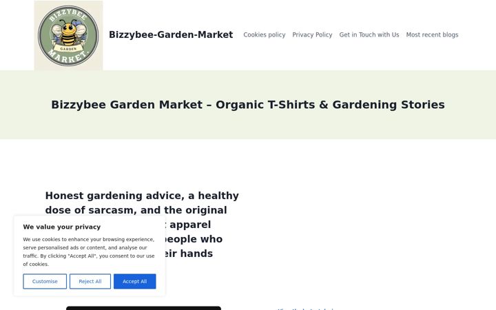 Captura de pantalla de bizzybee-garden-market.co.uk