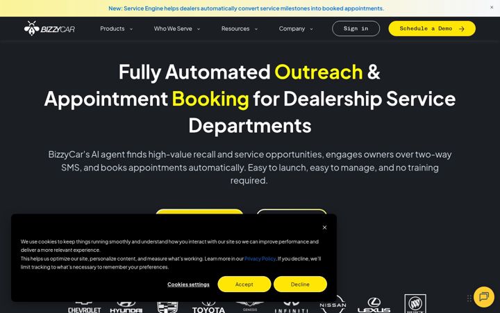 Screenshot of bizzycar.com