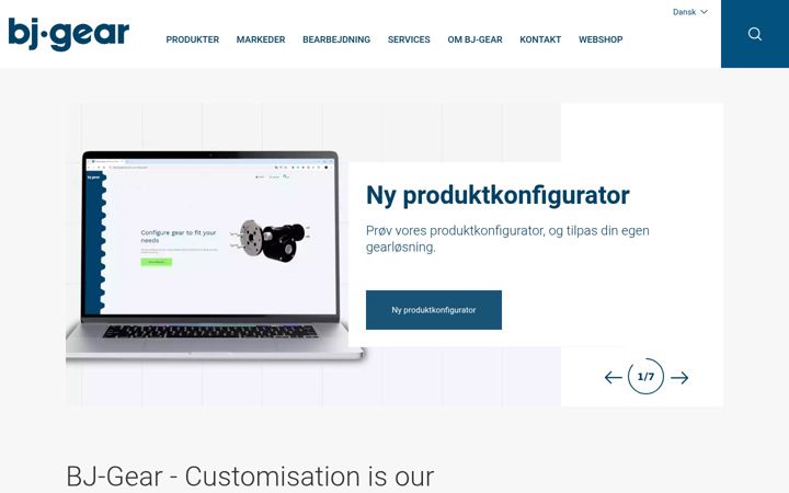 Screenshot ta' bj-gear.dk