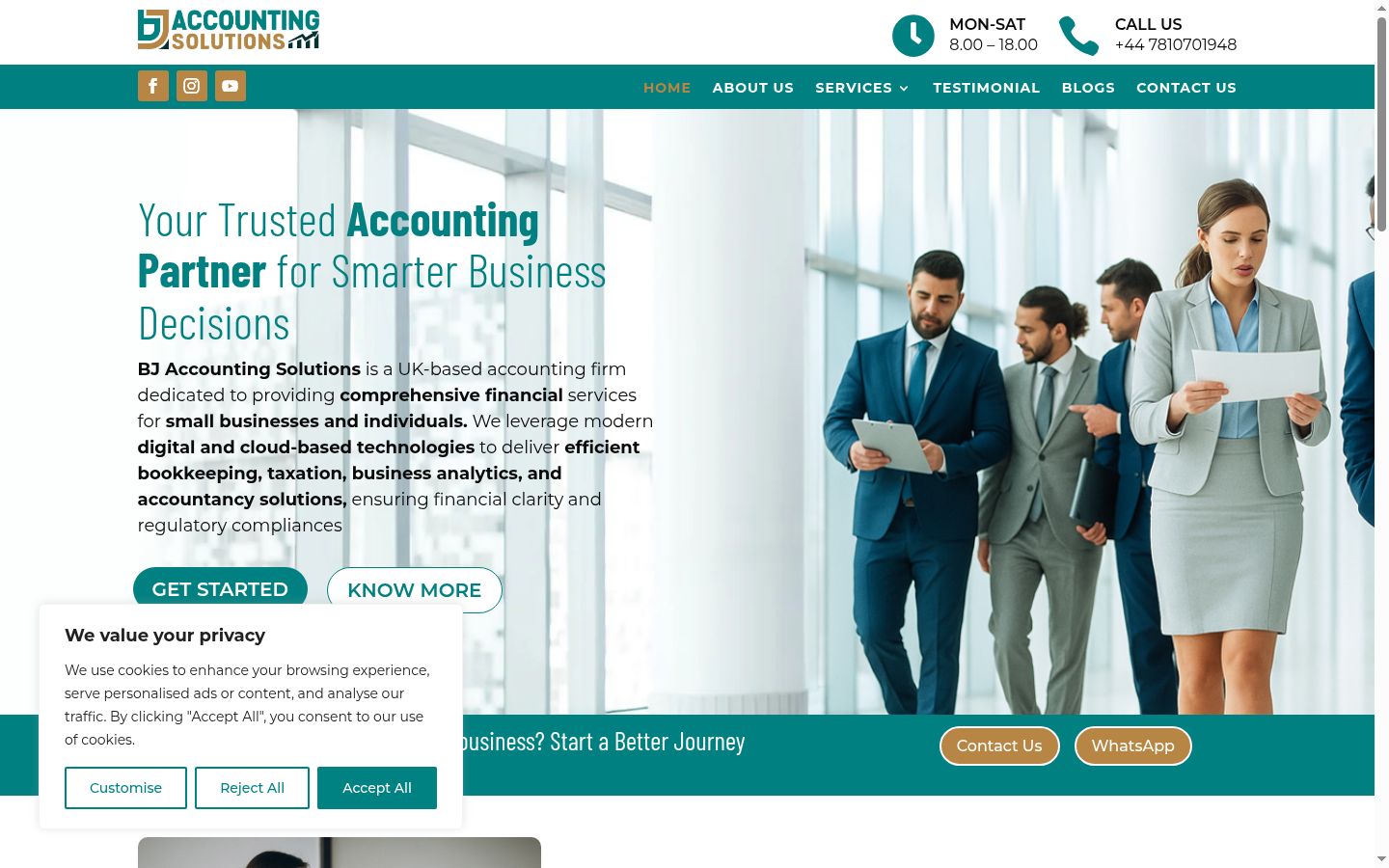 Screenshot of the consent banner shown before any interaction