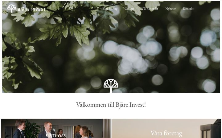 Screenshot of bjareinvest.se