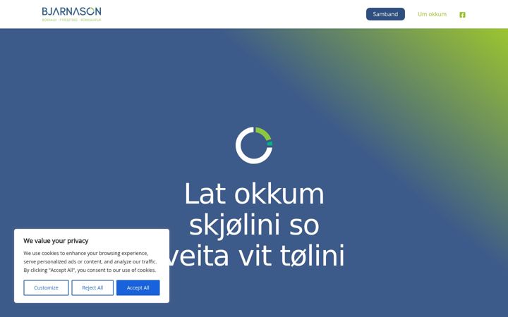 Screenshot of bjarnason.fo