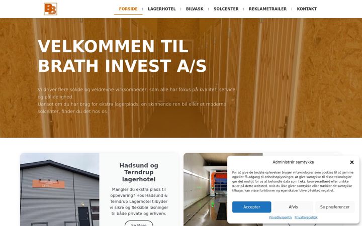 Екранна снимка на bjarnebrathinvest.dk