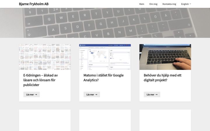 Screenshot stránky bjarnefrykholm.se