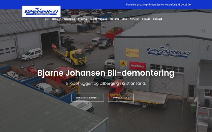 Екранна снимка на bjarnejohansen.no
