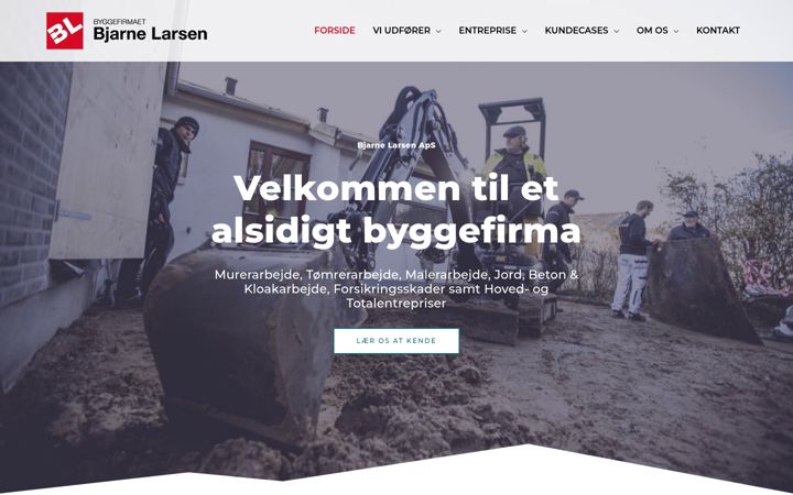 Screenshot stránky bjarnelarsen.nu
