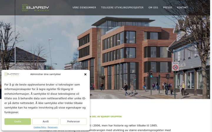 Screenshot stránky bjaroyeiendom.no