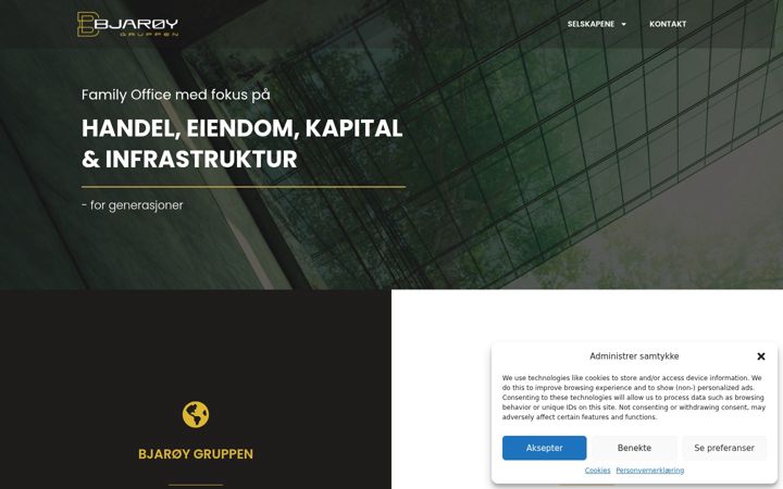 Screenshot stránky bjaroygruppen.no