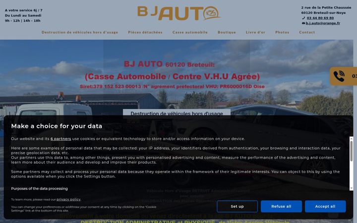 Screenshot of bjauto.fr