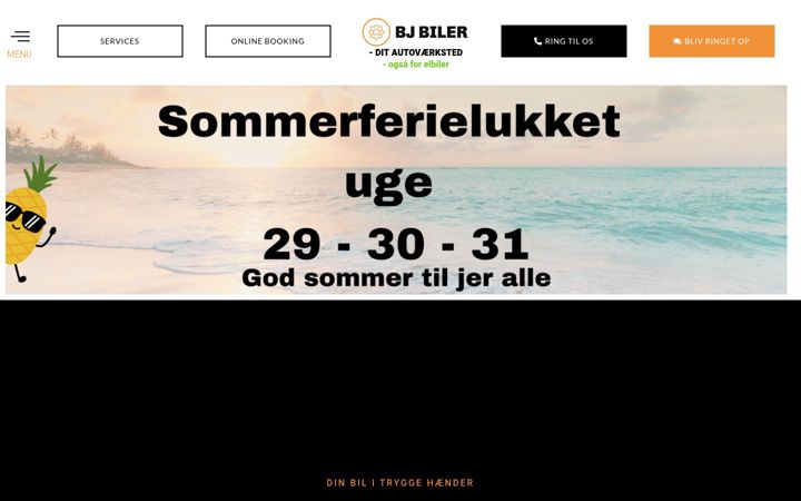 Screenshot of bjbiler.dk