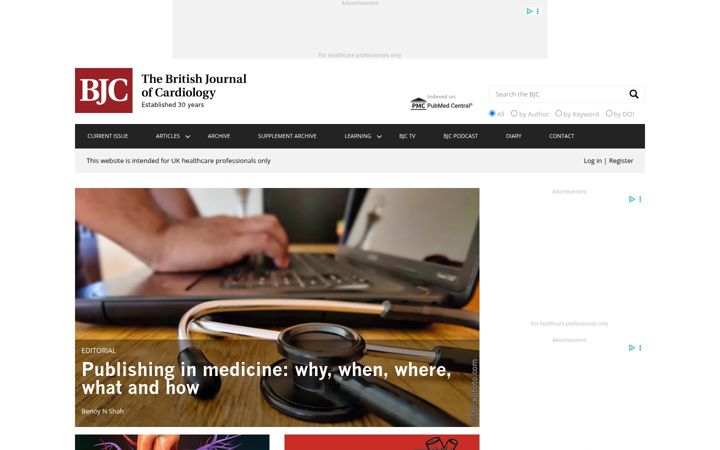 Screenshot of bjcardio.co.uk