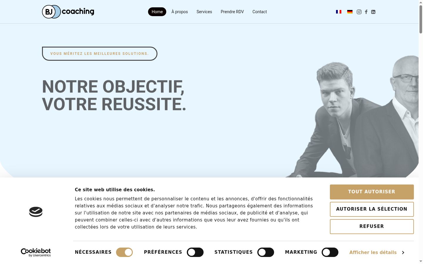 Screenshot van de toestemmingsbanner zoals getoond vóór enige interactie
