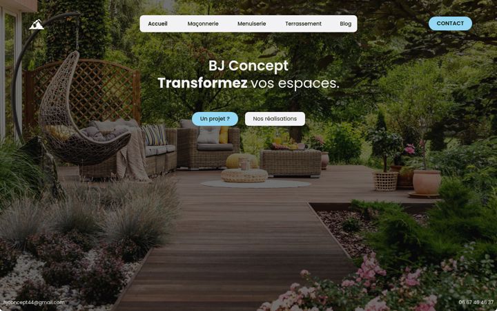 Screenshot van bjconcept.fr