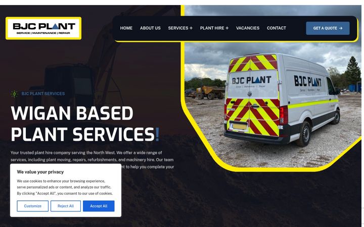 Screenshot of bjcplant.co.uk
