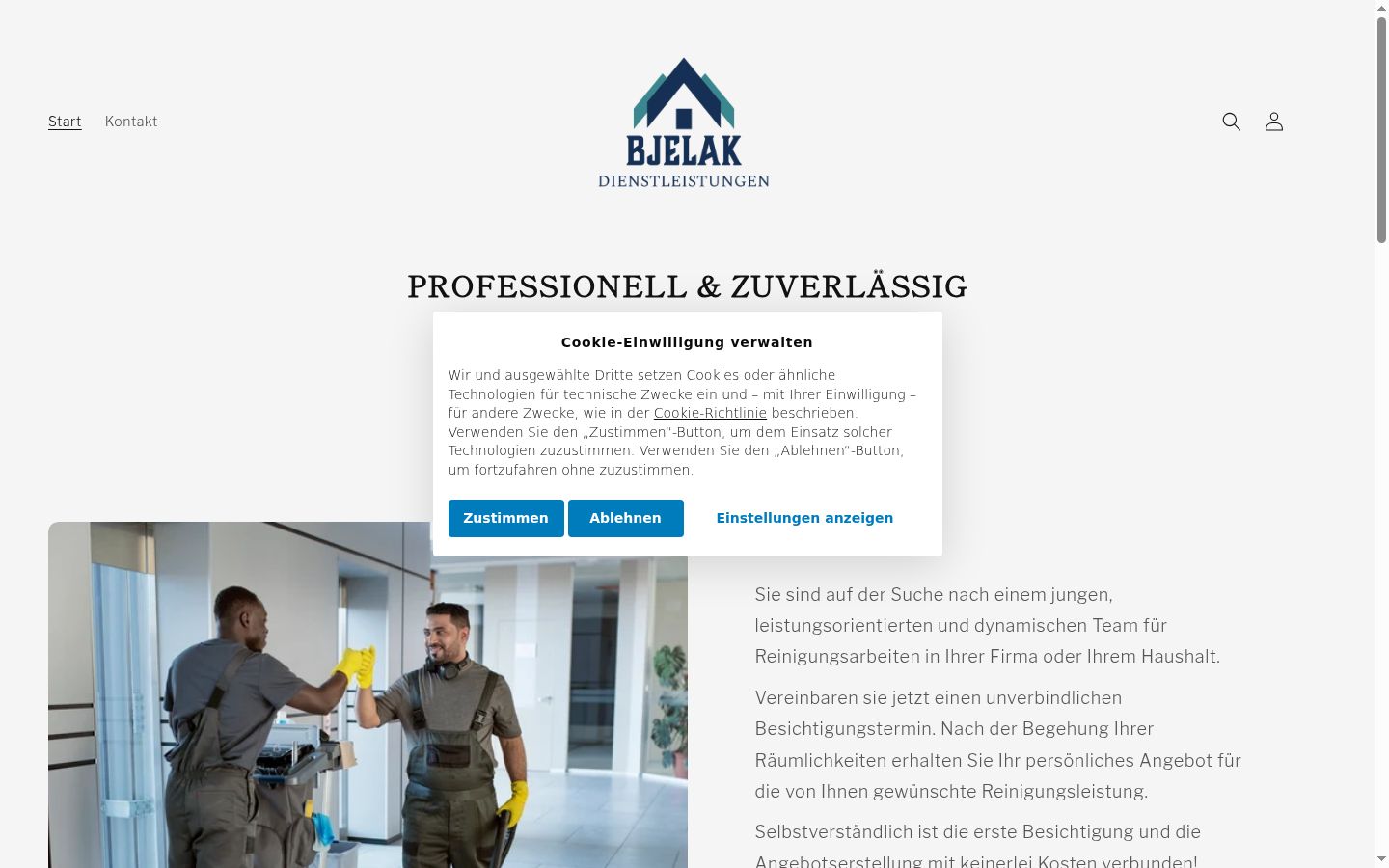 Screenshot del banner di consenso mostrato prima di qualsiasi interazione