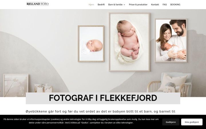 Screenshot of bjellandfoto.no