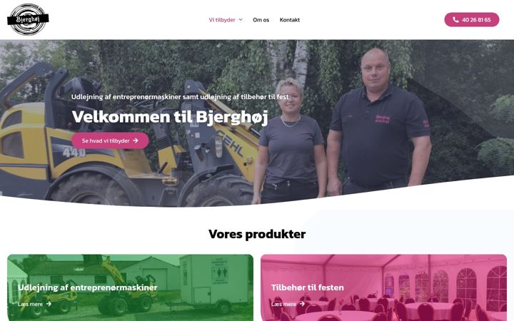 Screenshot of bjerghoj.dk