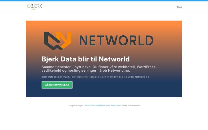 Screenshot of bjerkdata.no