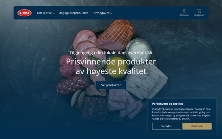 Skærmbillede af bjerkemat.no
