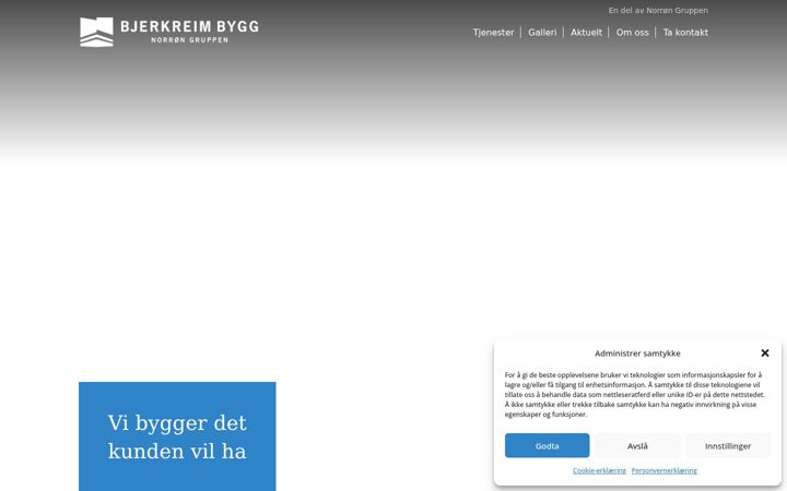Screenshot of bjerkreimbygg.no