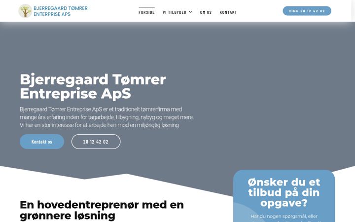 Skærmbillede af bjerregaard-tomrer.dk