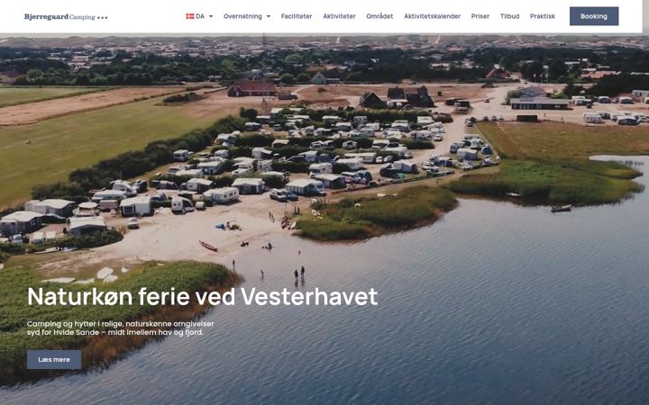 Screenshot of bjerregaardcamping.dk