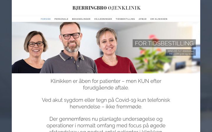 Screenshot of bjerringbro-ojenklinik.dk