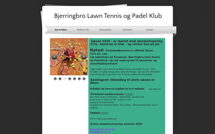 Screenshot του bjerringbrotennisklub.dk