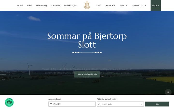 Screenshot of bjertorpslott.se