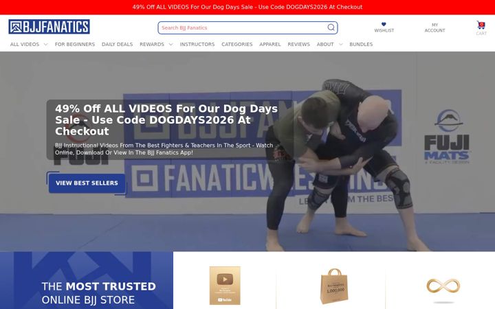 Screenshot of bjjfanatics.com