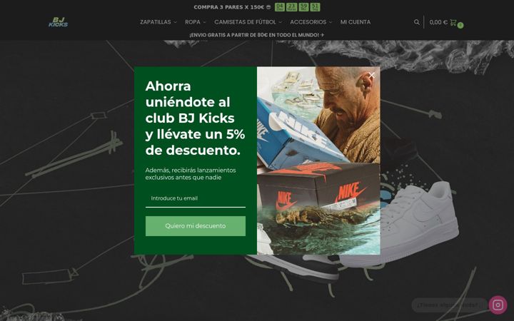 Screenshot of bjkicksweb.com