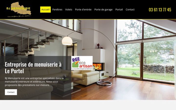 Screenshot of bjmenuiserie.fr