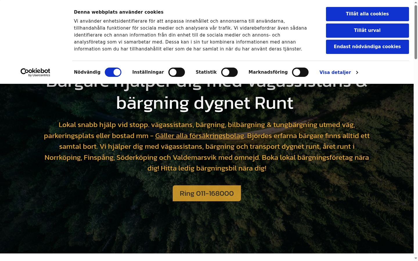 Screenshot des Einwilligungsbanners vor jeglicher Interaktion