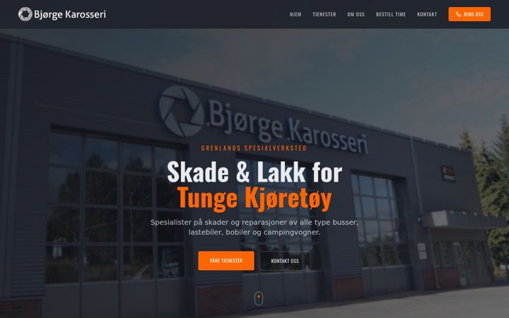Snímek obrazovky bjorgekarosseri.no