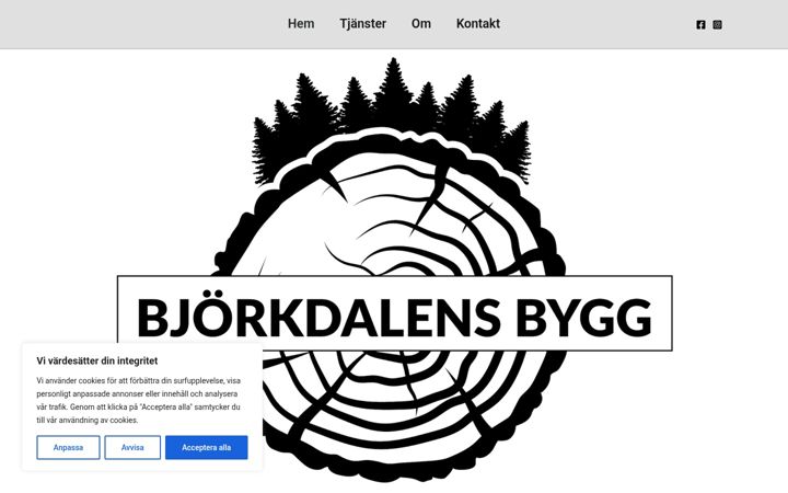 Screenshot of bjorkdalensbygg.se