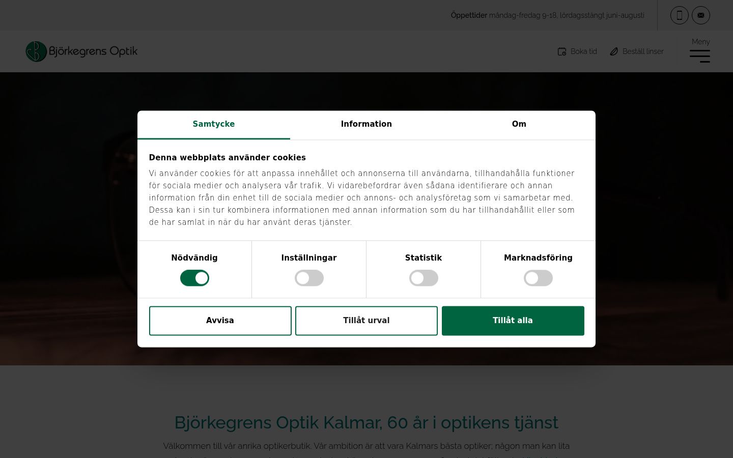 Screenshot van de toestemmingsbanner zoals getoond vóór enige interactie