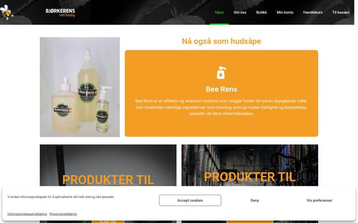 Skjermbilde av bjorkerens.no
