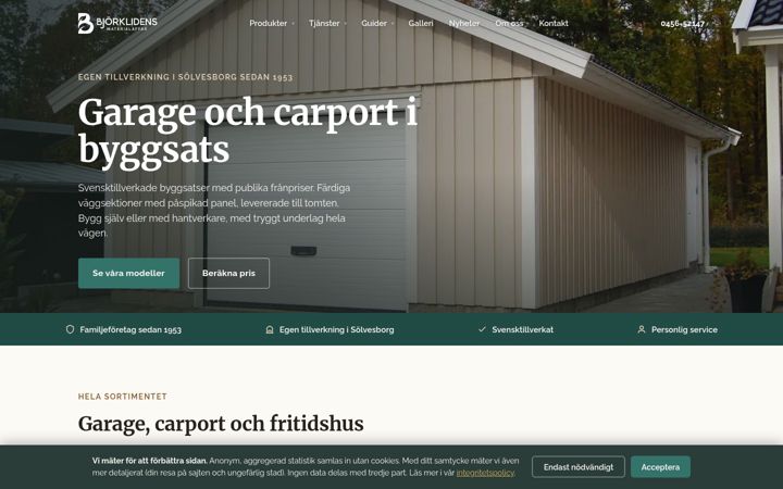 Skjermbilde av bjorklidens.se