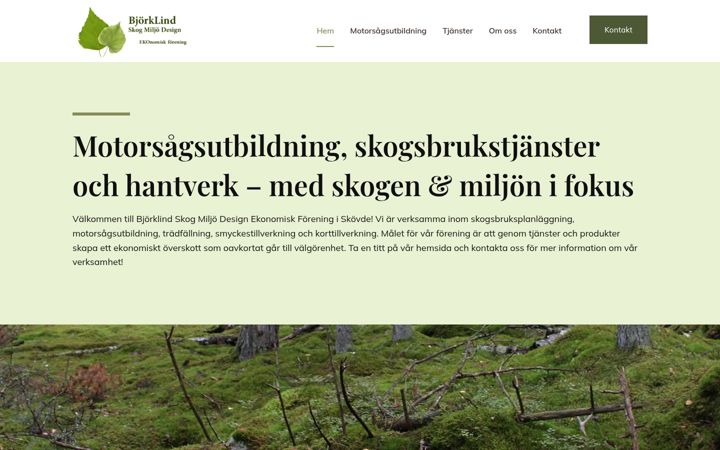Skjermbilde av bjorklind.nu