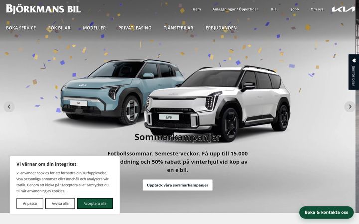 Skjermbilde av bjorkmansbil.se