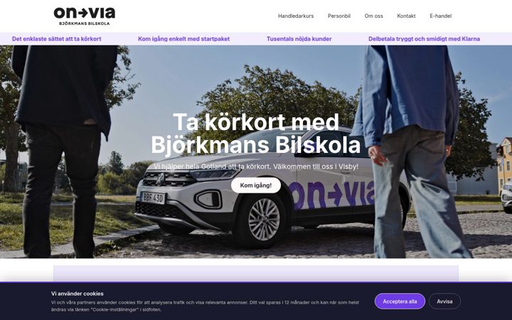Skjermbilde av bjorkmansbilskola.se