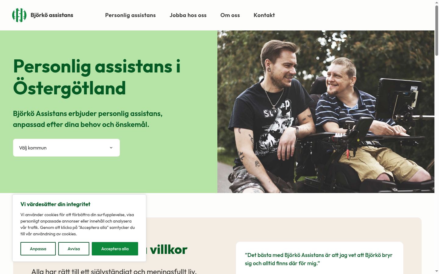 Skjermbilde av samtykkebanneret slik det vises før noen interaksjon