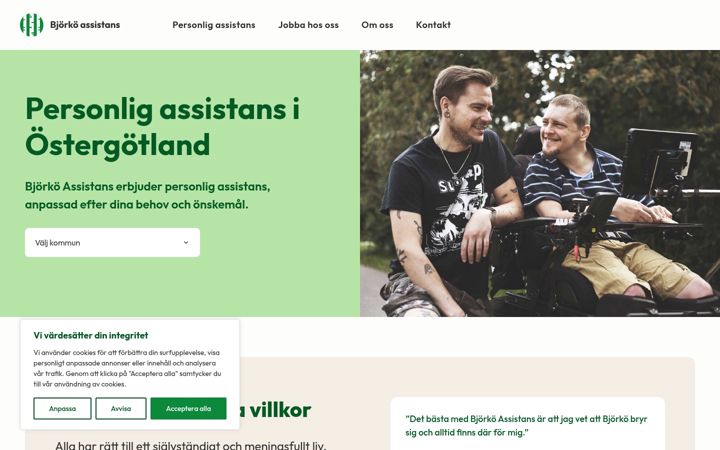 Skjermbilde av bjorkoassistans.se
