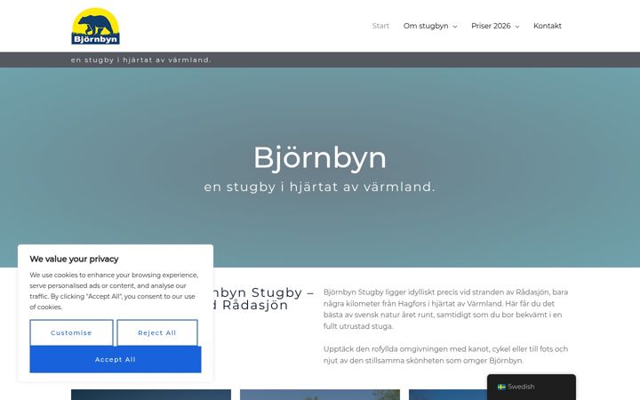 Kuvakaappaus sivustosta bjornbyn.com