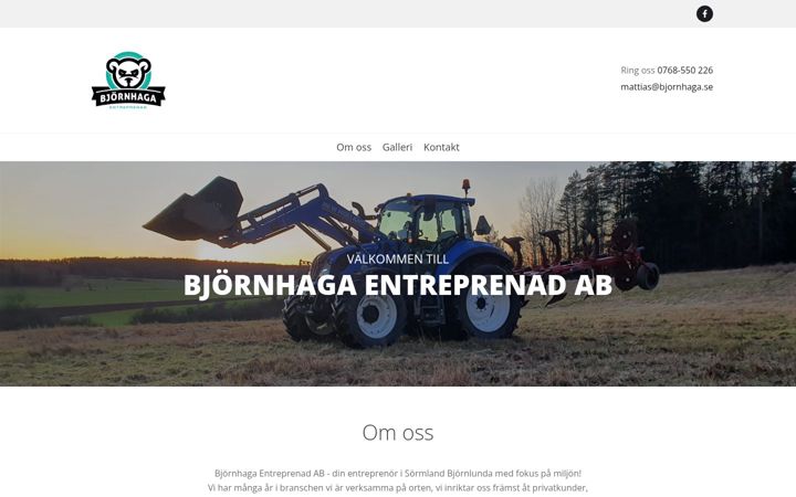 Kuvakaappaus sivustosta bjornhagaentreprenad.se