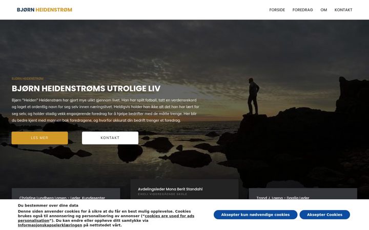 Kuvakaappaus sivustosta bjornheidenstrom.no