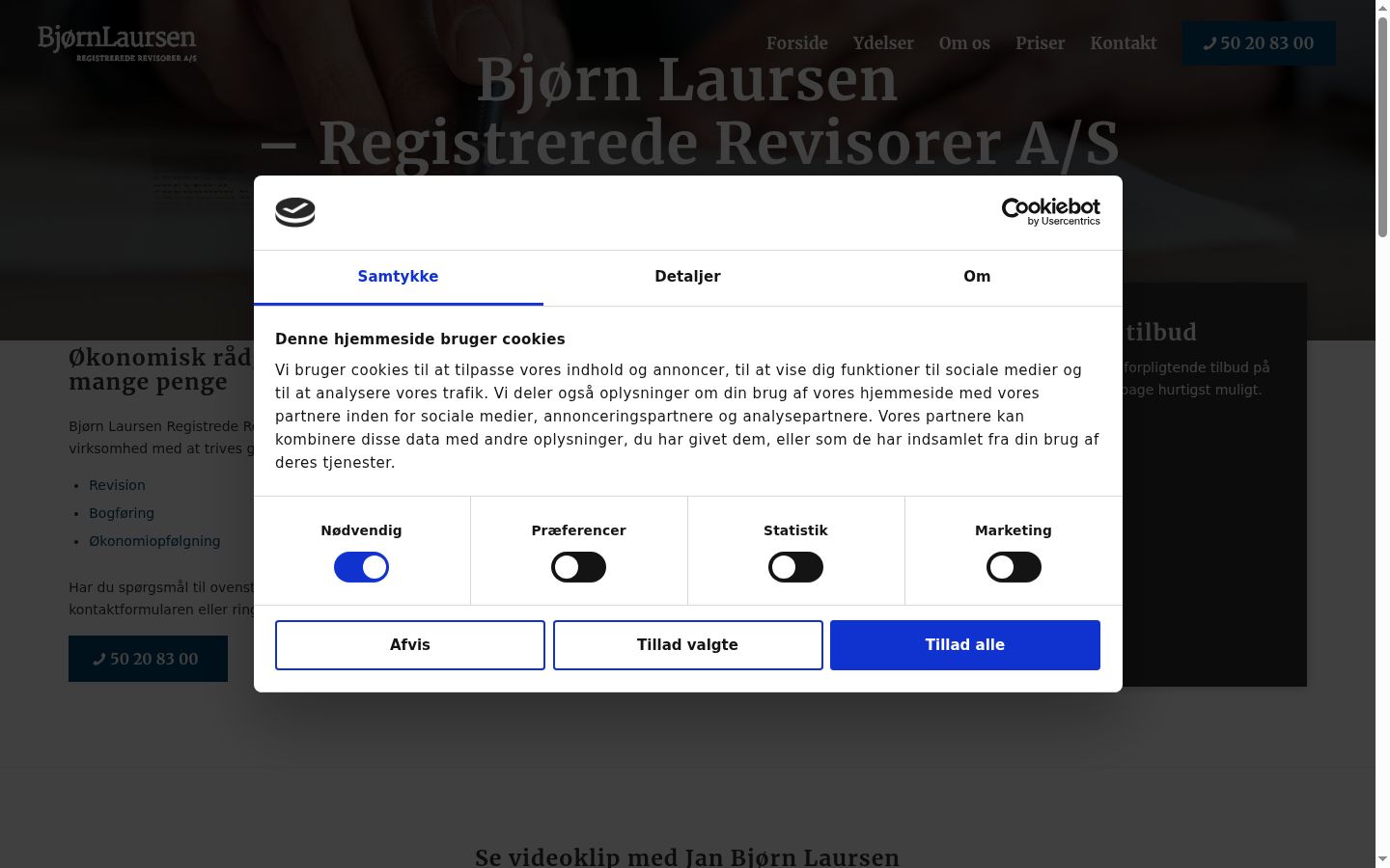 Screenshot of the consent banner shown before any interaction