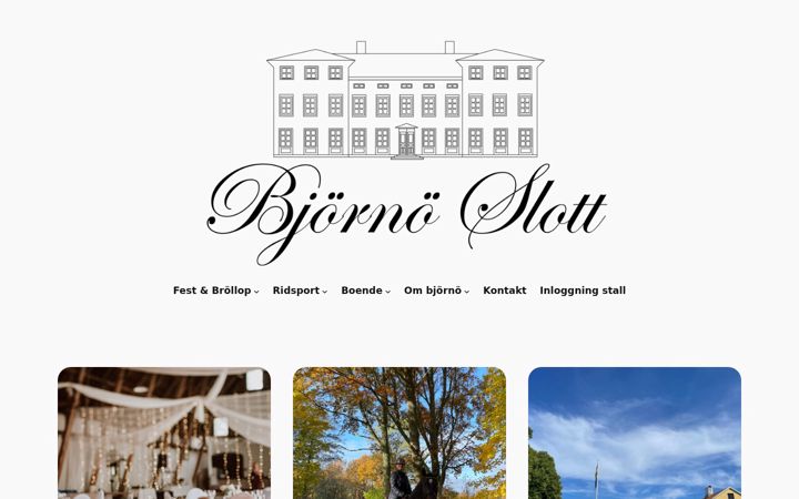 Kuvakaappaus sivustosta bjornoslott.se