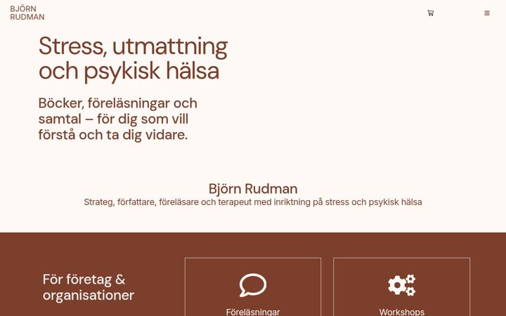 Екранна снимка на bjornrudman.se