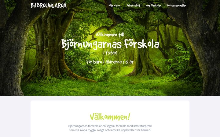 Screenshot of bjornungarna.se